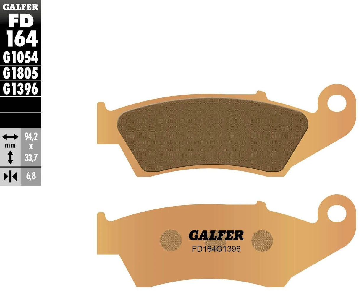 Galfer plaquettes de frein fd164 plaquette de frein fd164 g1396 métal fritté