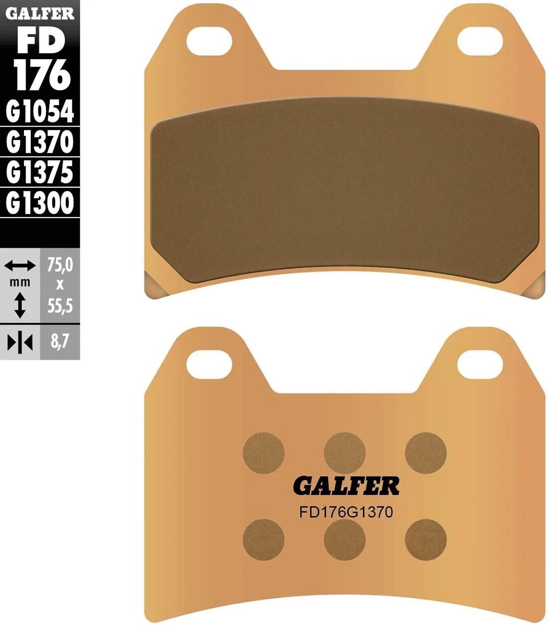 Galfer plaquettes de frein fd176 plaquette de frein frittée fd176 g1370