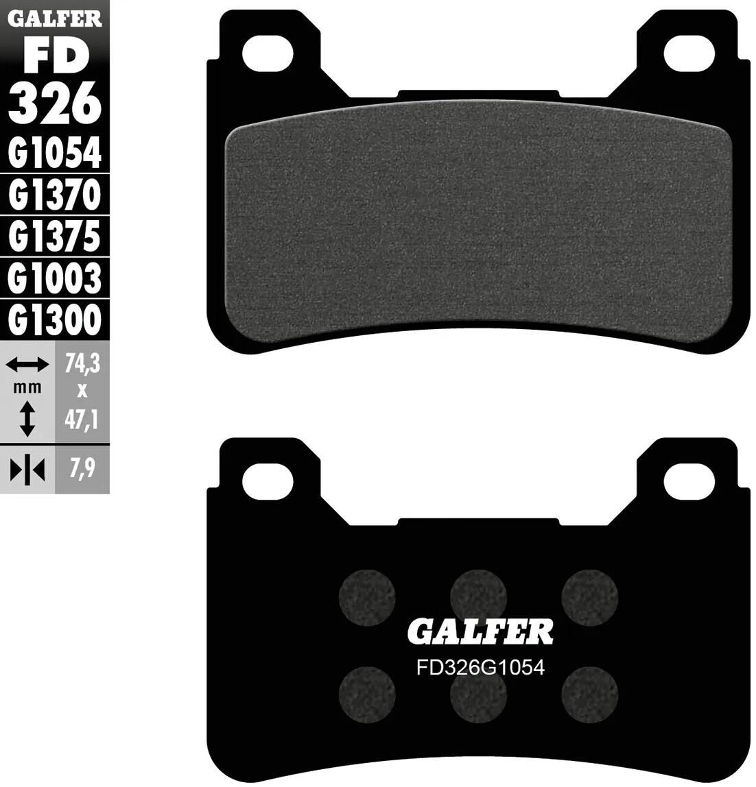 Galfer plaquettes de frein fd326 plaquette de frein fd326 g1054 rue organique