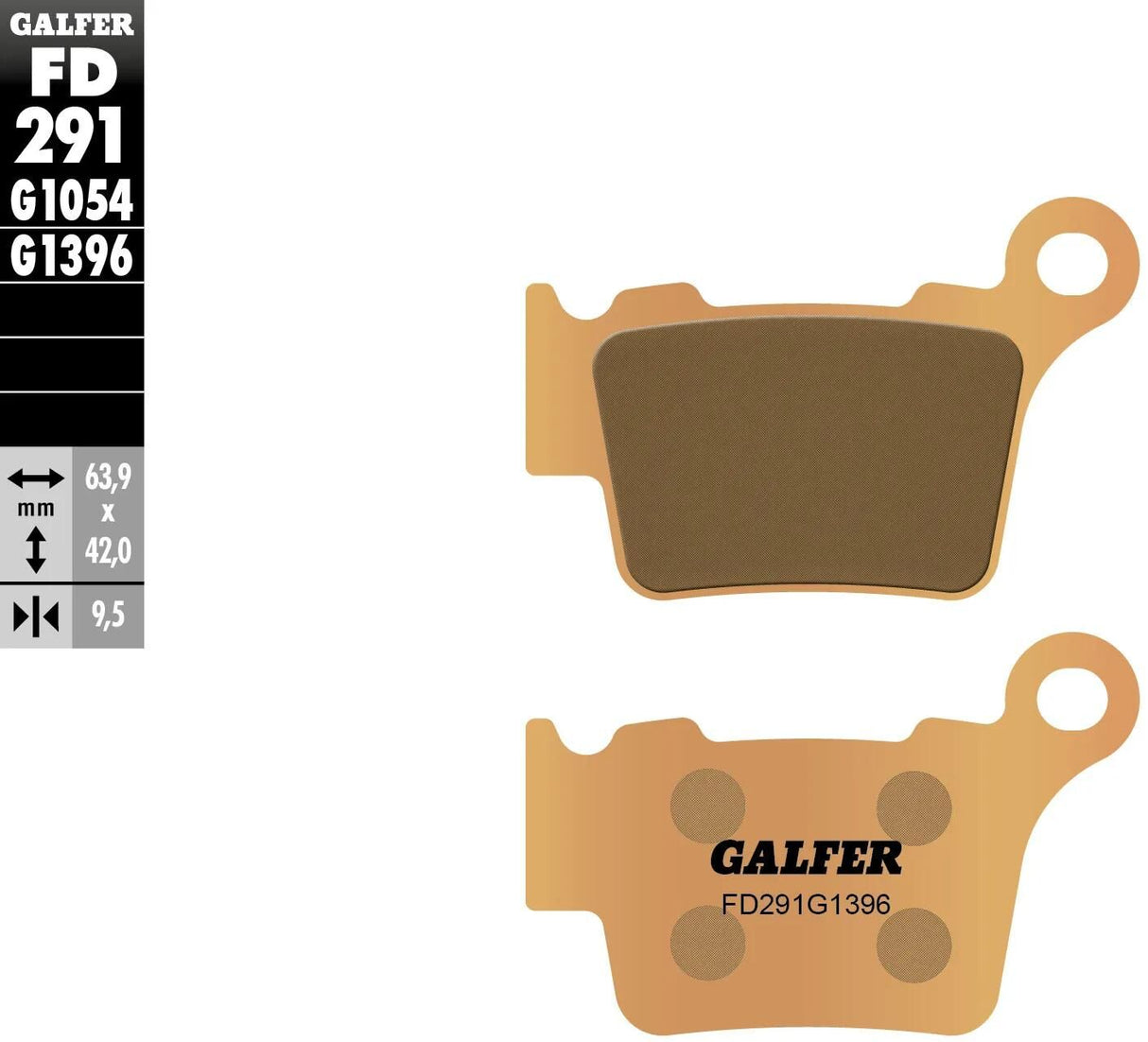 Galfer plaquettes de frein fd291 plaquette de frein fd291 g1396 sint.metal offroad