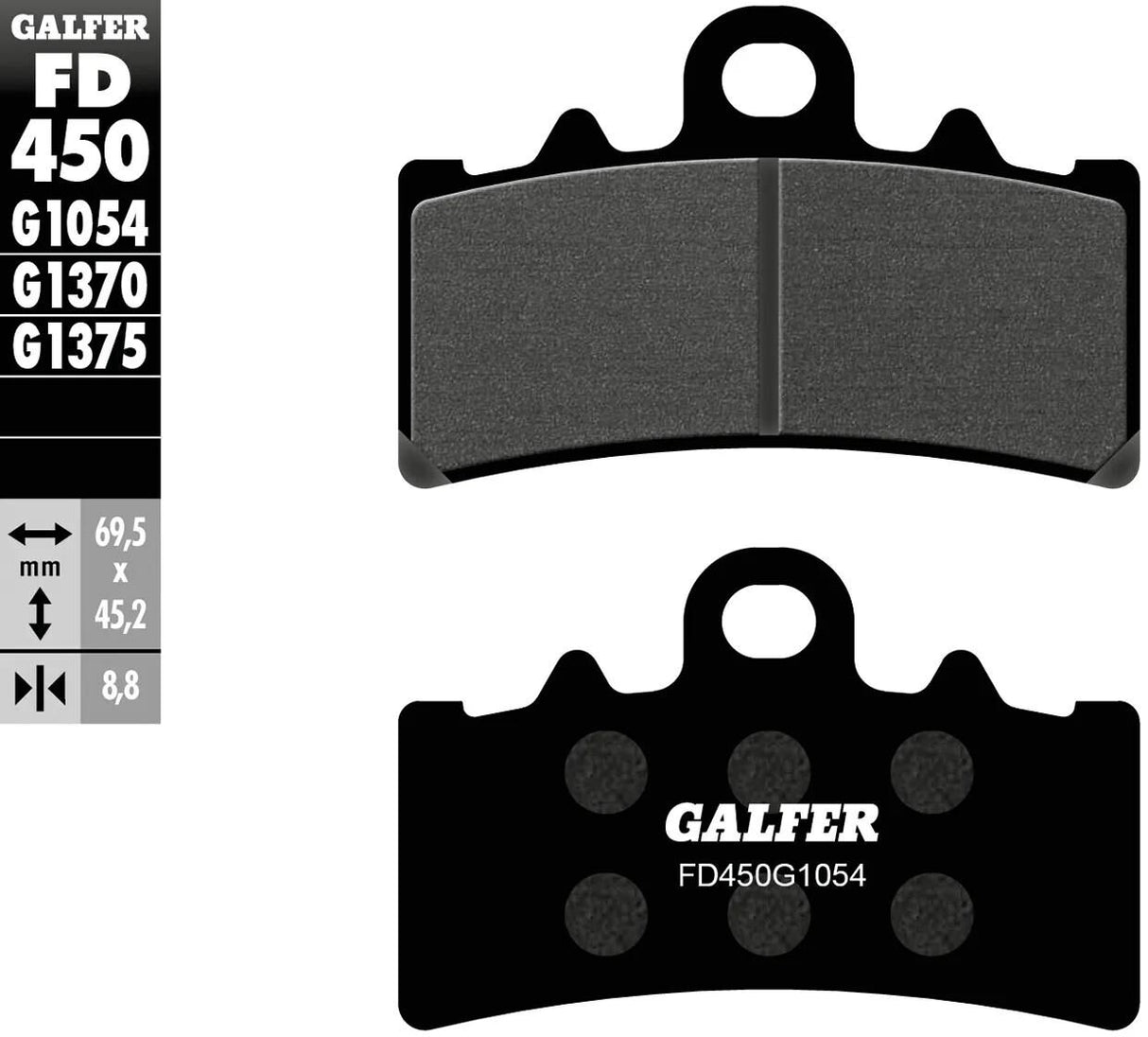Plaquettes de frein Galfer FD450 plaquette de frein FD450 G1054 norme organique