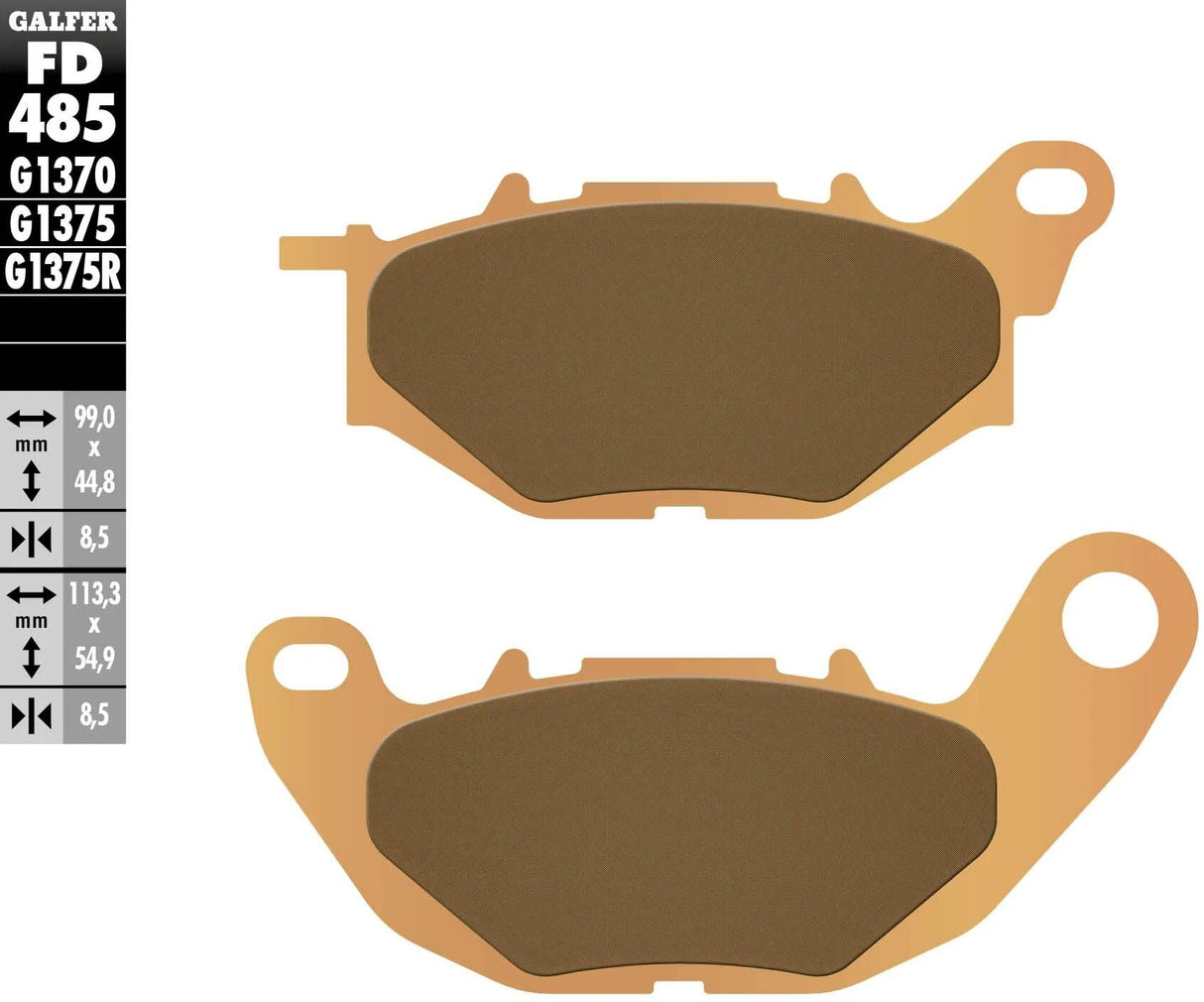 Galfer plaquettes de frein fd485 plaquette de frein fd485 g1375 sint.metal str. sp.