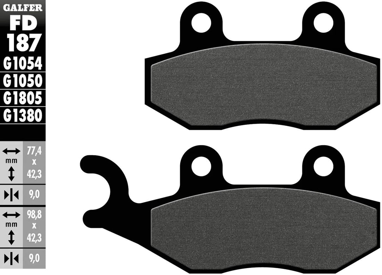 Galfer plaquettes de frein fd187 plaquette de frein fd187 g1050 organique