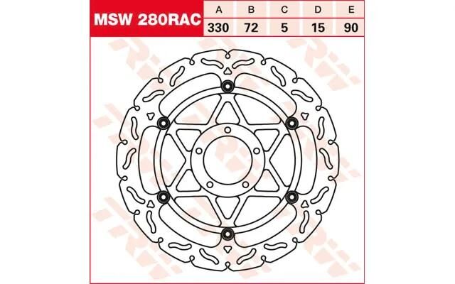 TRW -Disque de frein Lucas MSW280rac rotor MSW280rac flottant