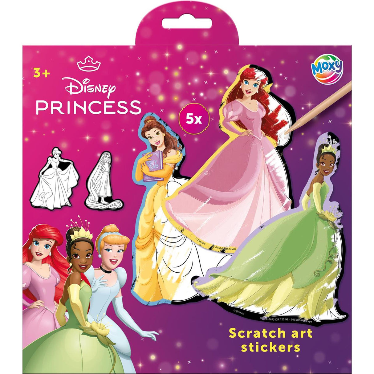 Autocollants à gratter Creative Craft Group - Princesse Disney, 6 pcs.