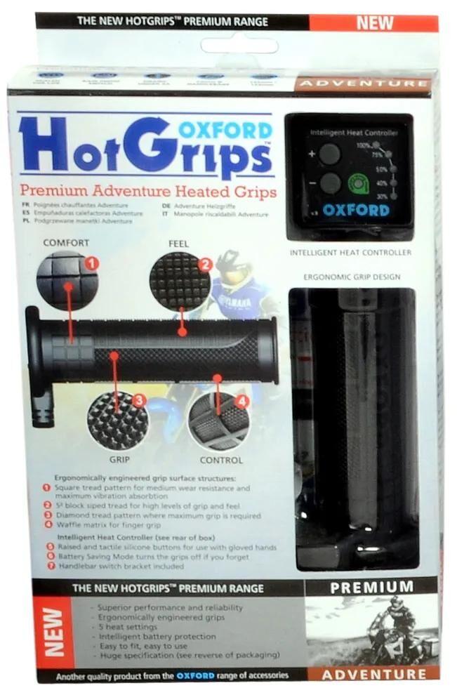 Poignées chauffantes Oxford hotgrips®premium poignées chauffantes pré-a 22+25 mm ouvertes en 5 étapes