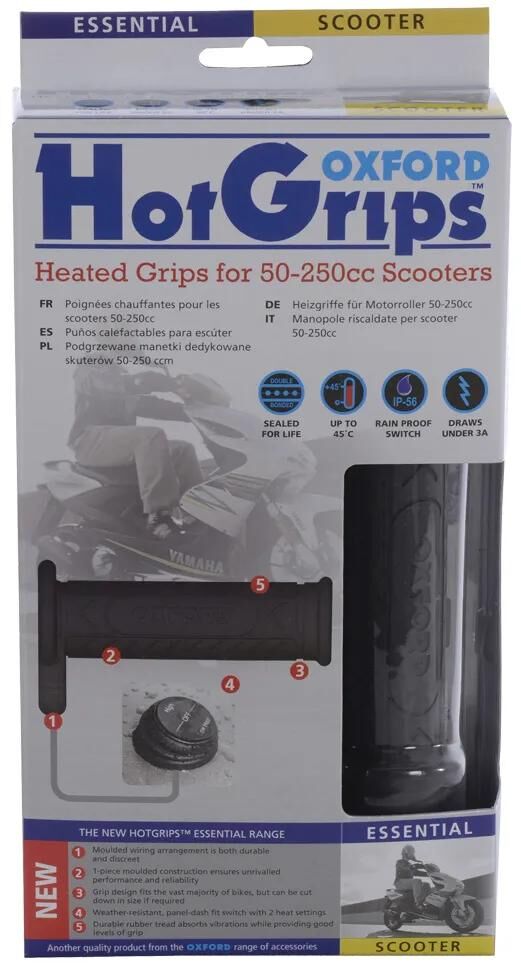 Poignées chauffantes Oxford hotgrips®essentiel . poignées chauffantes scoot 22+25mm ouvert 2 étages