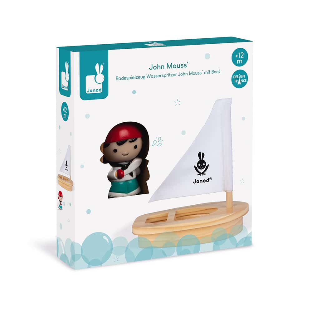 Mertex Janod jouets de bain John Mouss avec voilier