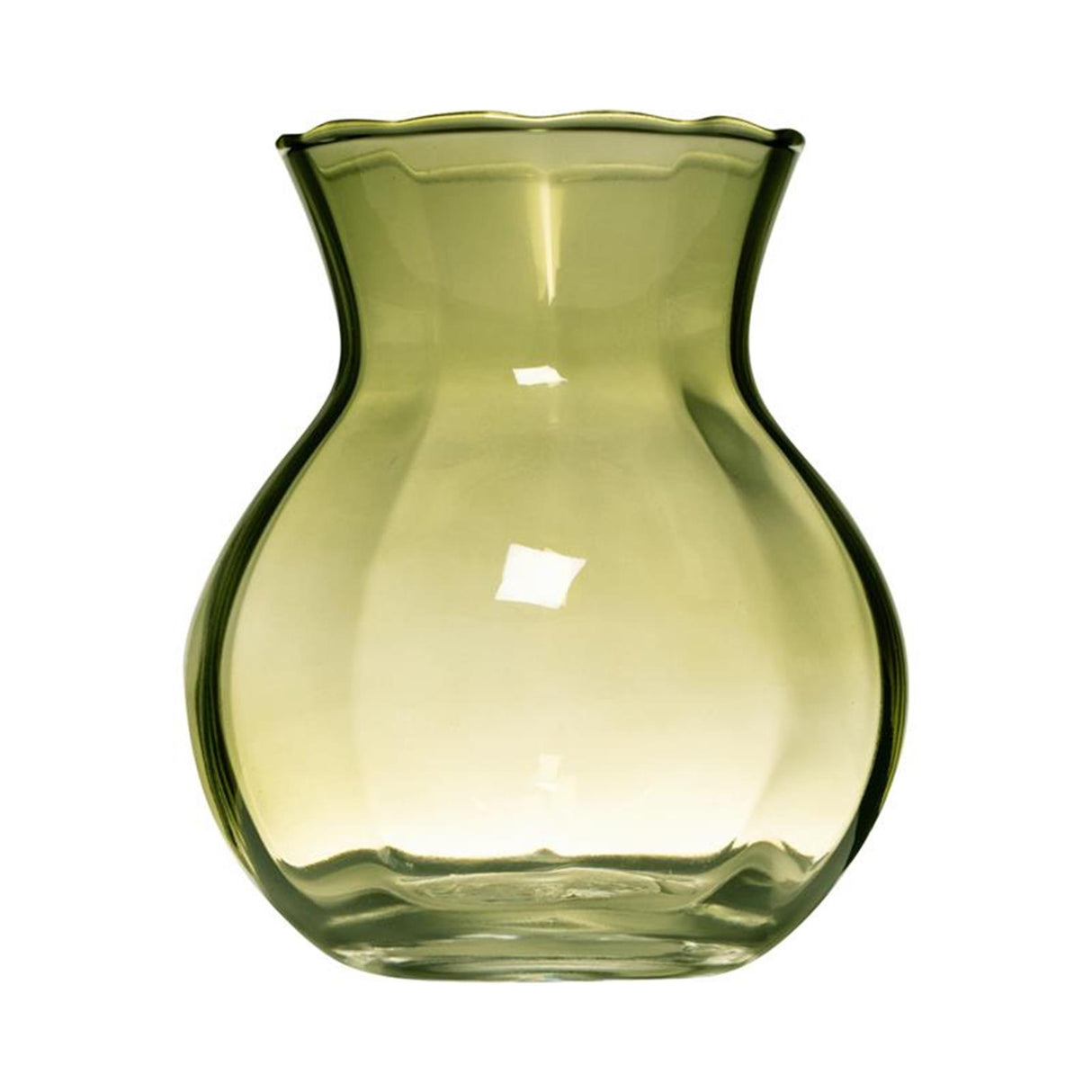 Vase en verre à hachette yves tourbillonnant vert ø11xh13cm