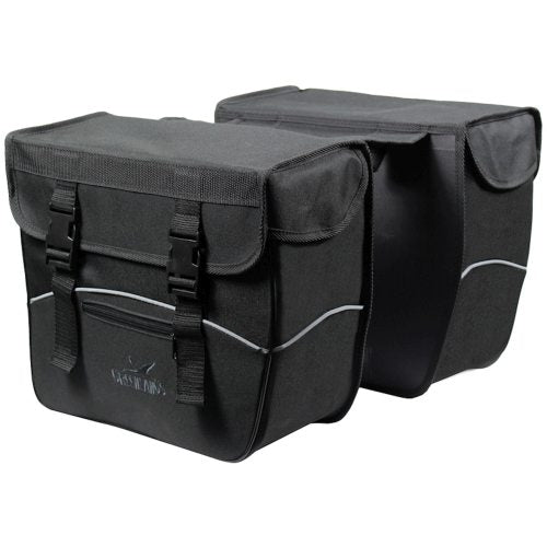 Bag du Groenlands Double noir noir. Dimensions 35x31x16 (x2) cm. Côtés excurrents, 34L