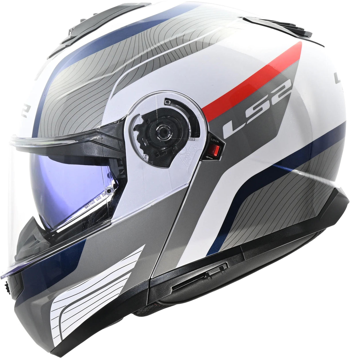 Ls2 casque modulable ff908 strobe ii monza casque ff908 stro.ii monza xl wh bleu rouge