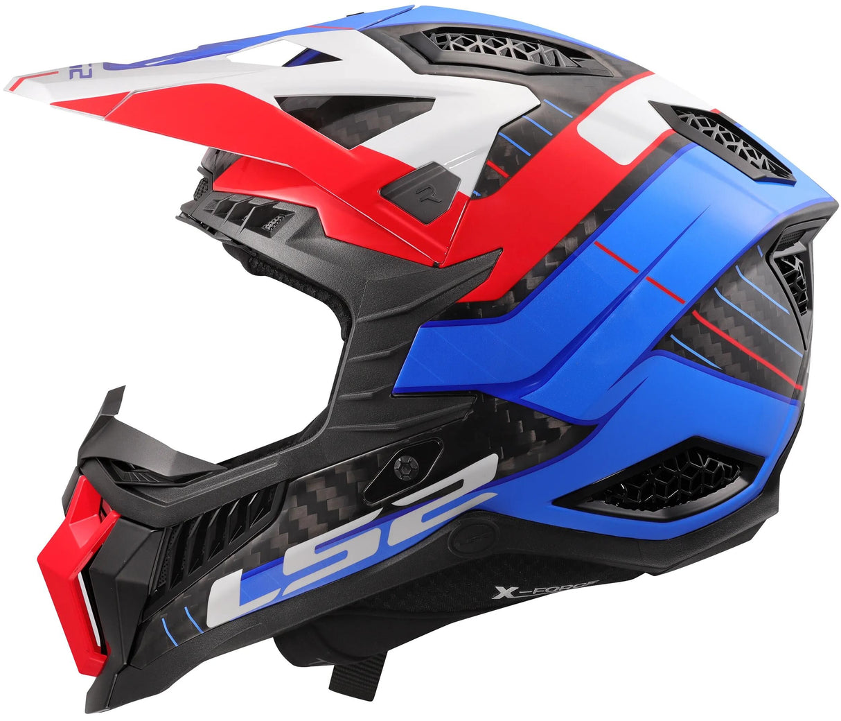 Casque motocross Ls2 mx703 x-force galuo casque x-force galuo blanc rouge bleu gr. XXL