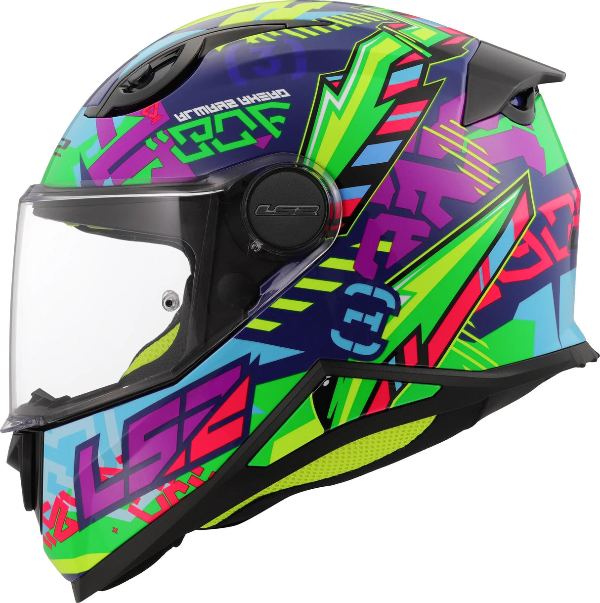 Casque intégral enfant LS2 ff812 kid svent. casque enfant ff812 sven bleu vert gr. s