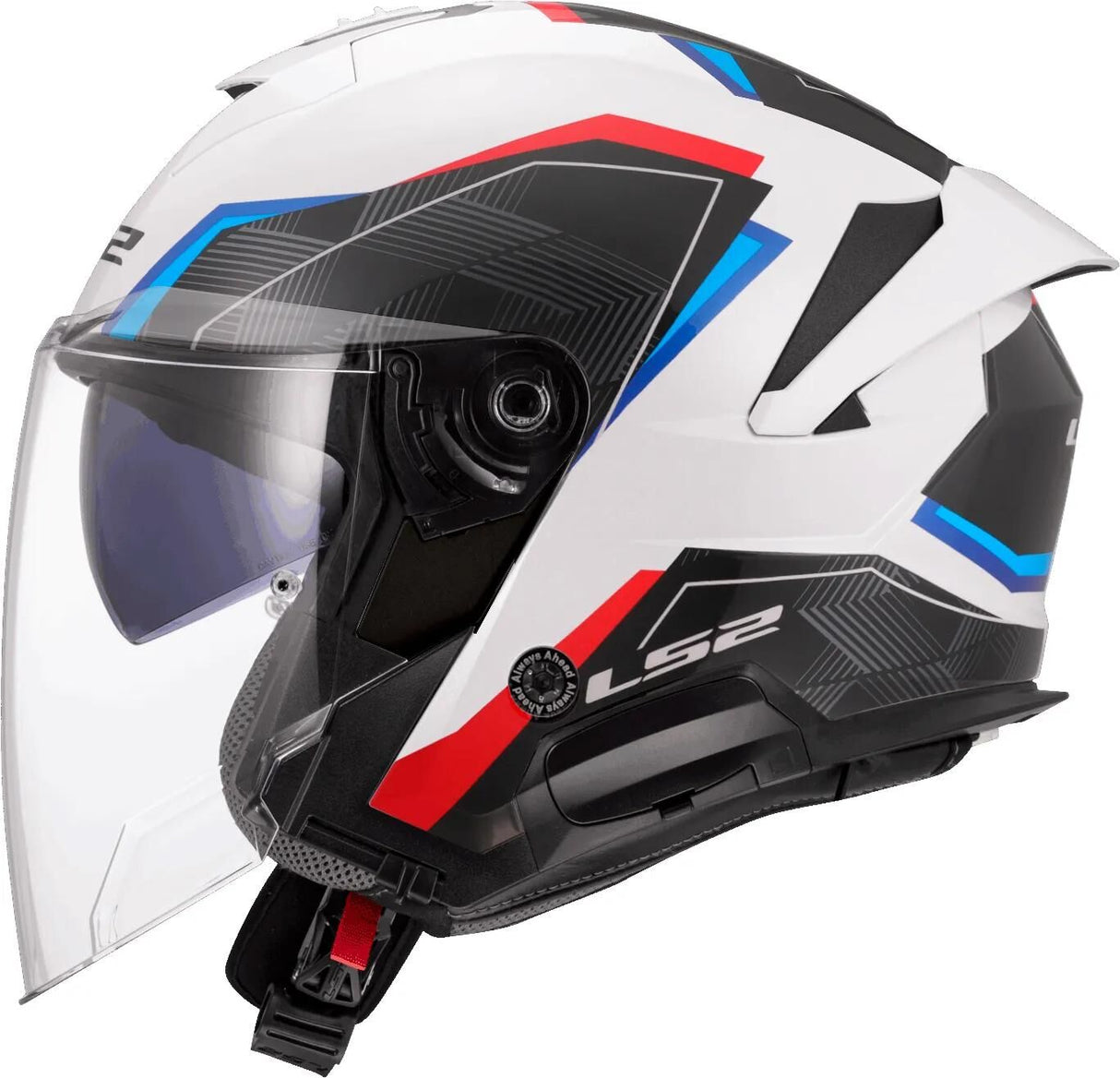 Casque jet Ls2 de618 verso ii casques air de618 verso i air blanc bleu rouge gr. xl