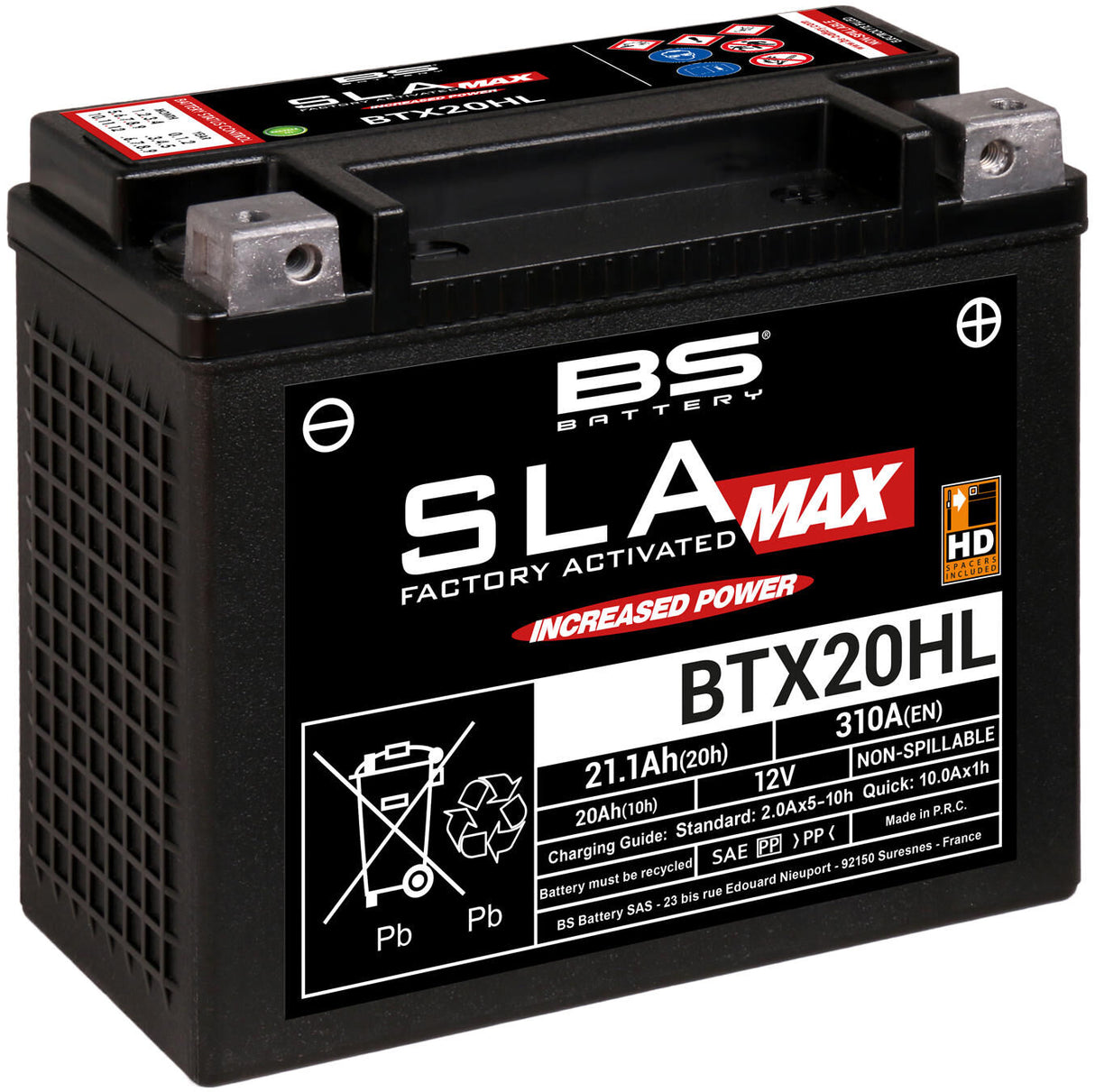 Bs-batterie batterie bgz20hl btx20hl btx20hl-bs . batterie btx20hl bs sla-max hd