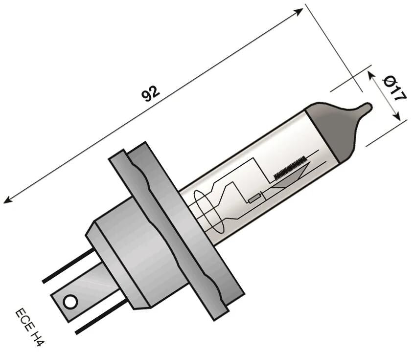 Ampoule de phare Spahn 6v 60 55w p45t