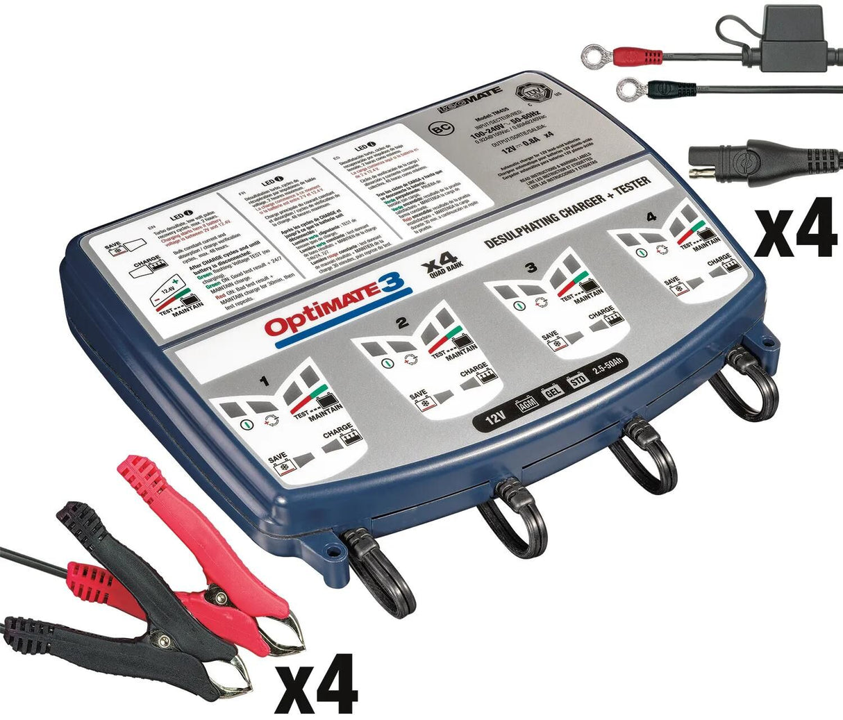 Chargeur de batterie Tecmate optimate3 optimate 3 chargeur 4er banque