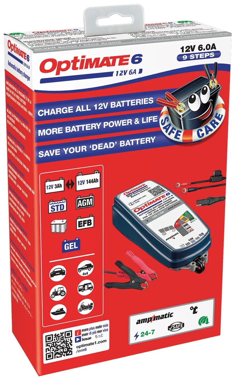 Chargeur de batterie Tecmate optimate 6 ampmatic 6a de optimate 6 chargeur ampmatic 6a