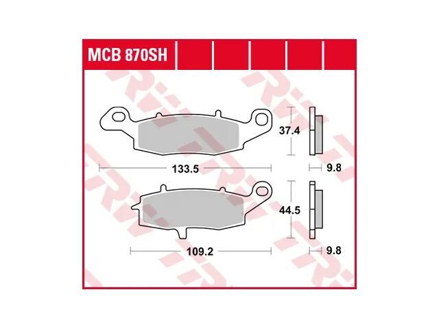 TRW plaquettes de frein mcb 870 plaquettes de frein frittées mcb 870 sh