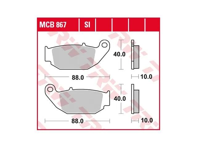TRW plaquettes de frein mcb 867 plaquettes de frein frittées mcb 867 si