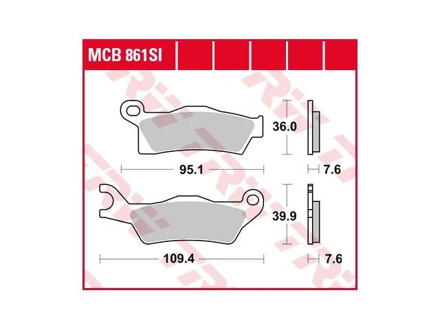 TRW -lucas plaquettes de frein mcb 861 plaquette de frein mcb 861 si métal fritté