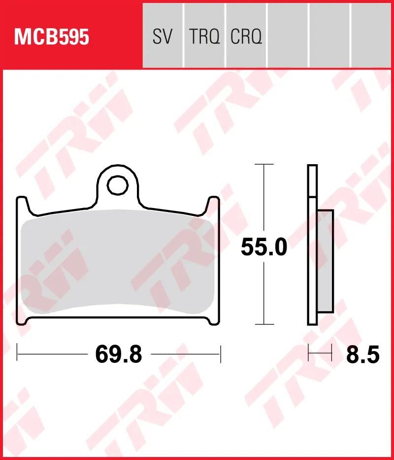 Plaquettes de frein TRW mcb 595 plaquette de frein mcb 595 pc organique perf.confort