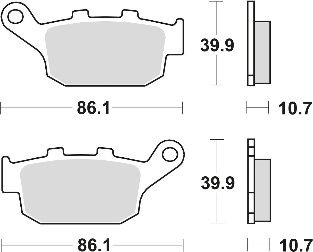 Plaquettes de frein TRW mcb 585 plaquette de frein mcb 585 srm métal fritté