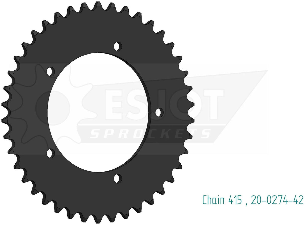 Esjot pignon arrière 0274 roue à chaîne 415 42z acier noir