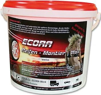 Cire de montage pour pneus Ecora Cire de montage pour pneus blanche seau de 5 kg
