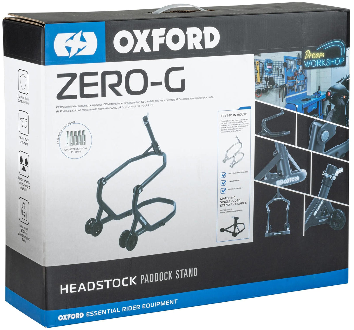 Support de poupée zéro g standard de montage Oxford. test d'assemblage. zer noir