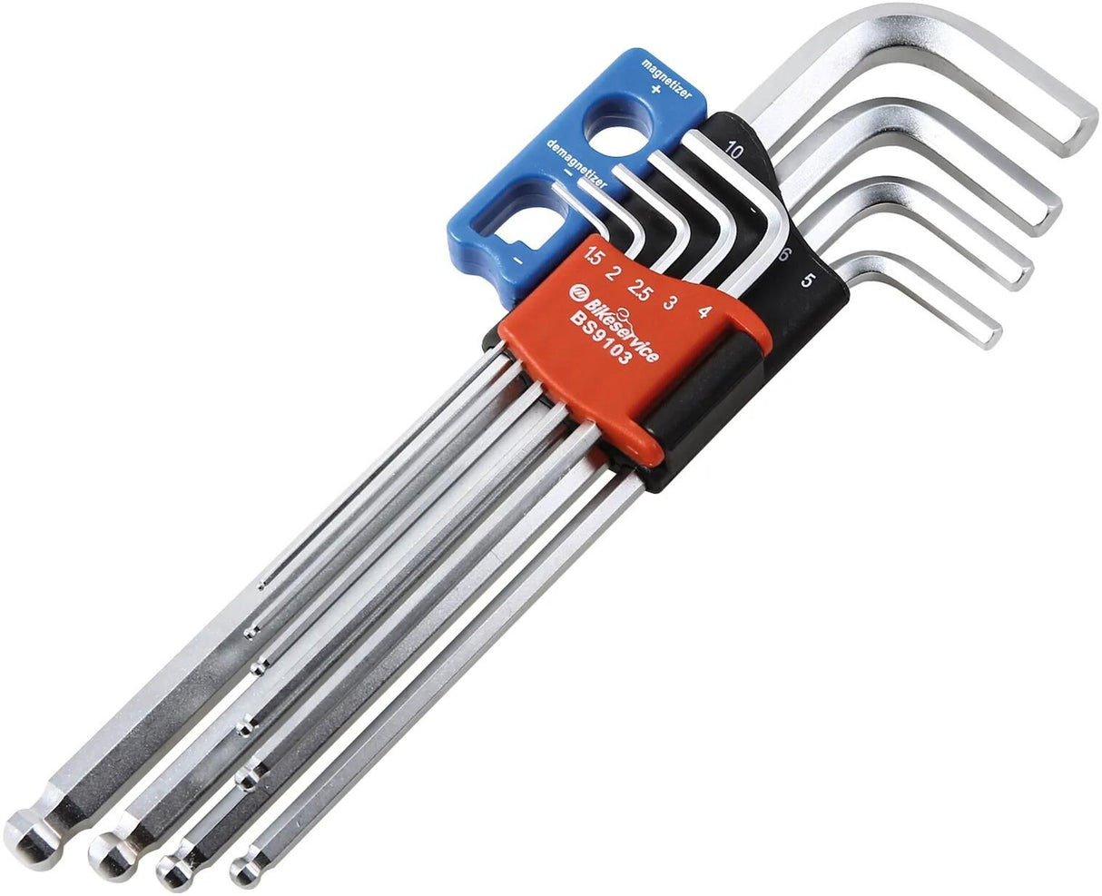 Bikeservice jeu de clés à angle droit clé à broche coudée bst 9 pièces in6knt long w aimant
