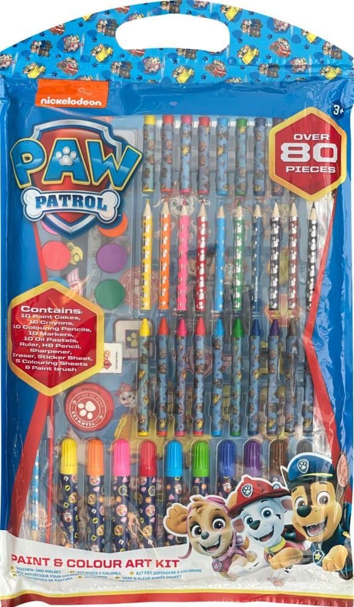 Ensemble de peinture et de couleurs Sambro Paw Patrol 80 pièces