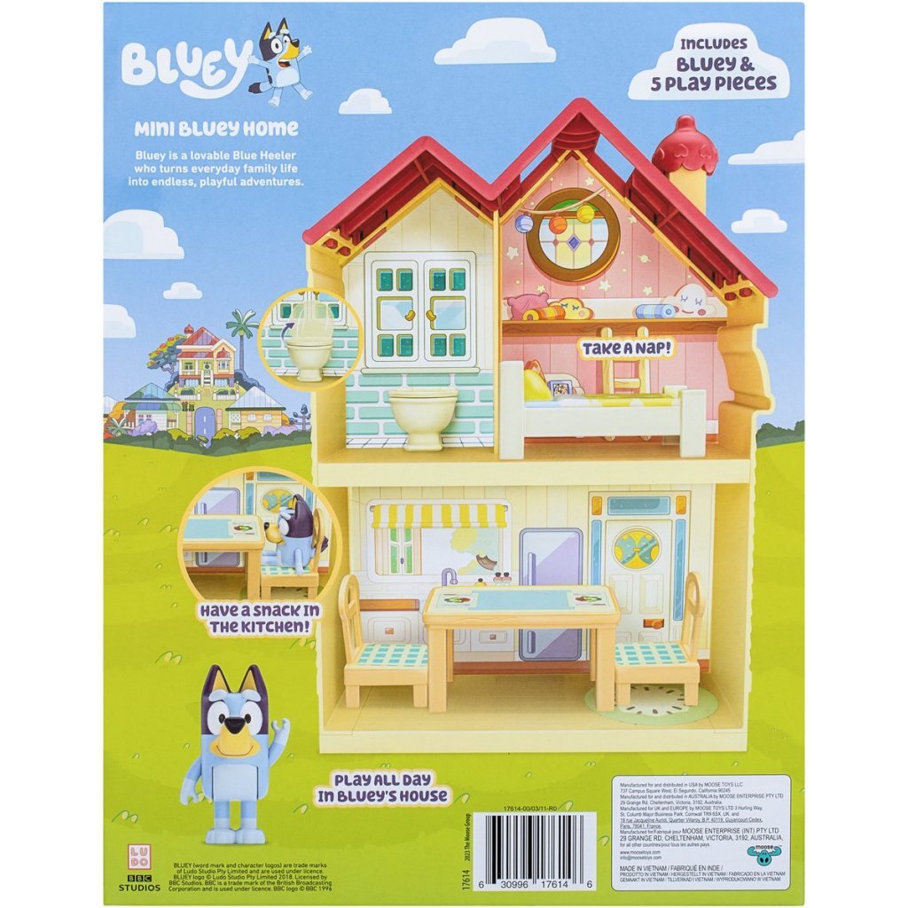 Moose Toys Bluey Mini Speelhuis avec meubles et figure de jeu