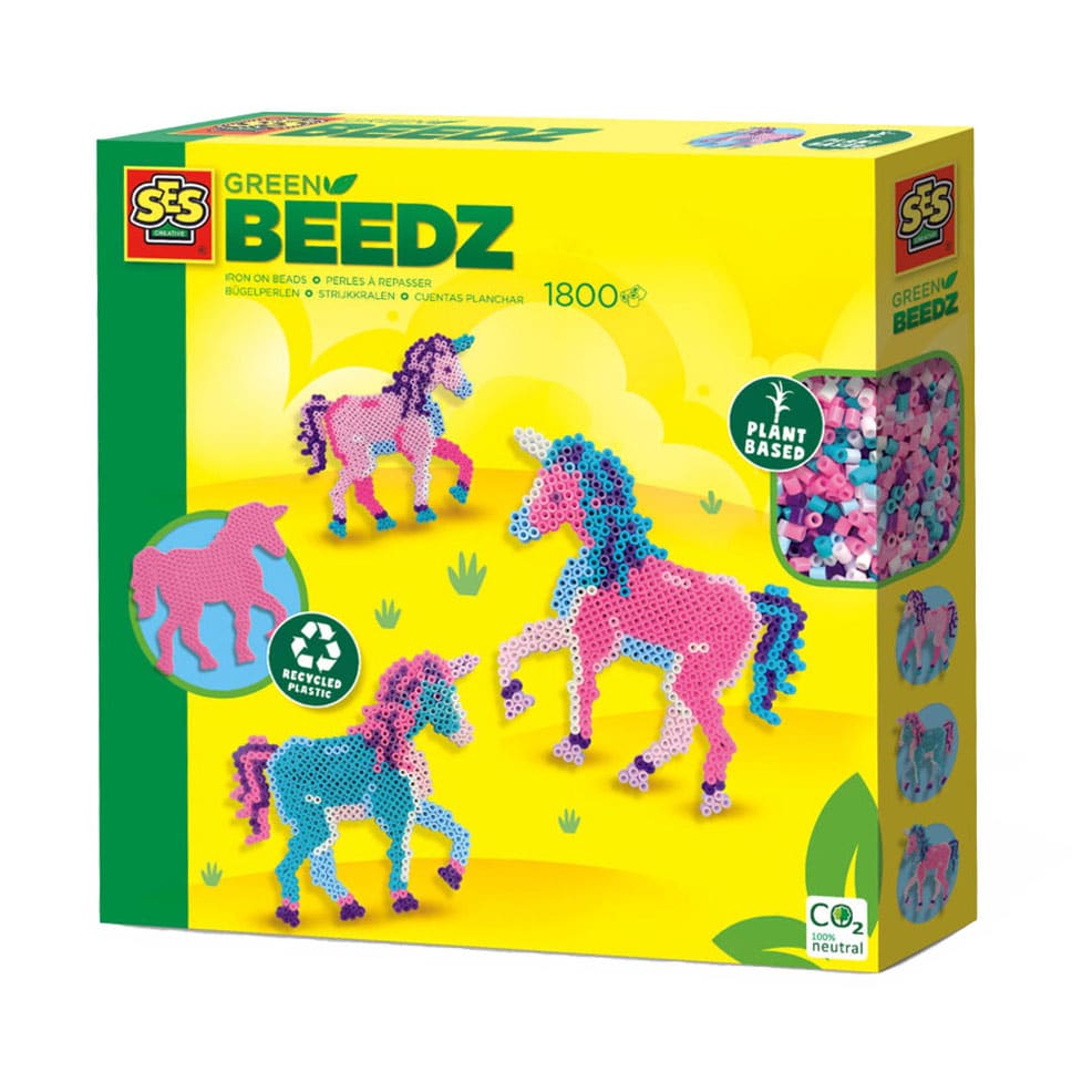 Ses creative ses green beedz - set de perles thermocollantes licorne