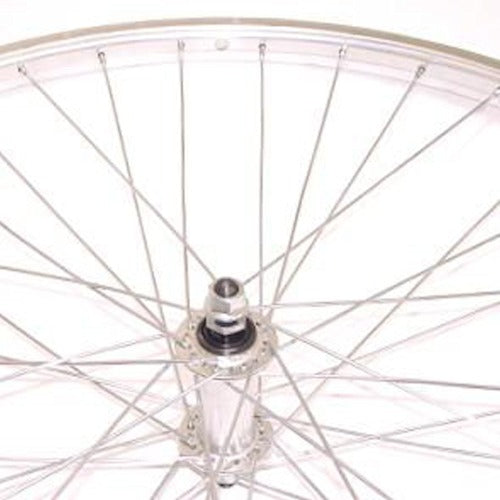 Roue avant 26x1,75 atb aluminium parallex argent moyeu aluminium axe fixe