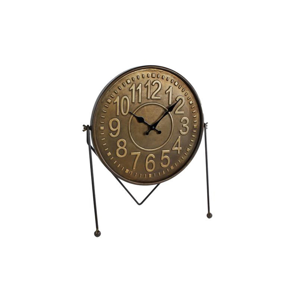 Cozydecor horloge leo métal doré noir 39x18x45cm