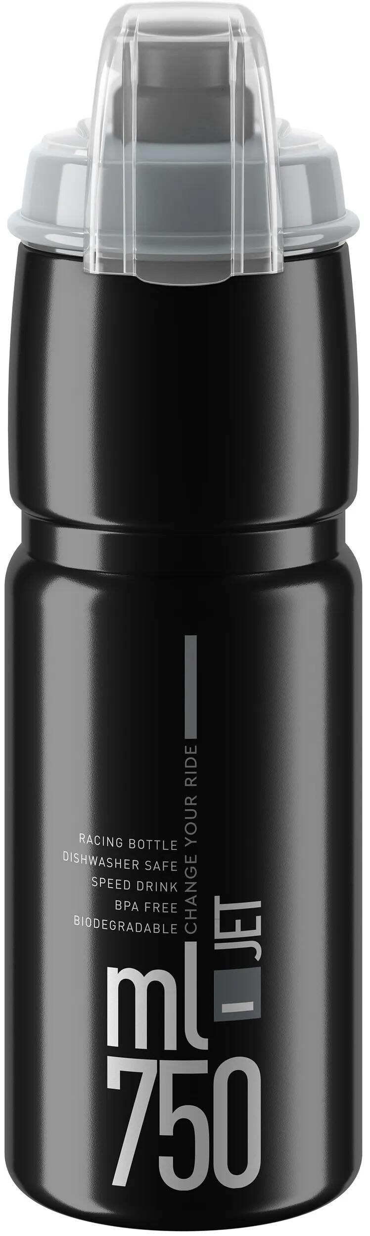 Bouteille d'eau Elite jet plus bouteille jet plus 750ml noir gris avec bouchon