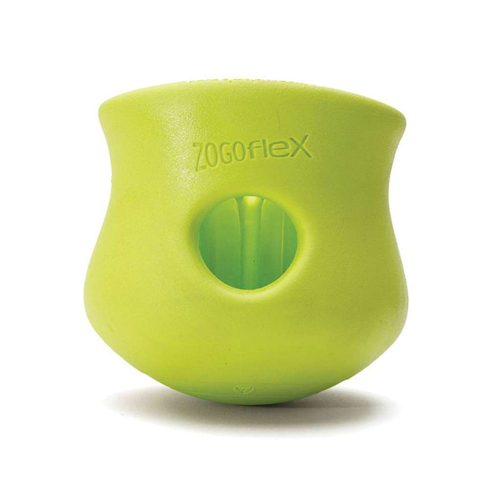 West Paw Toppl Zogoflex - Jouet pour Chien Fort - Slowfeeder - Vert - Petit - 8 cm