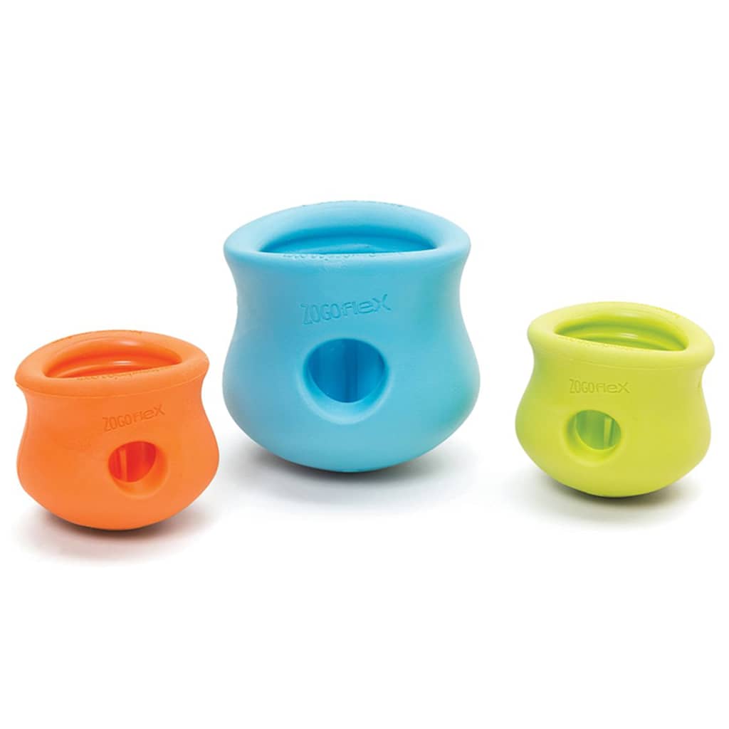 West Paw Toppl Zogoflex - Jouet pour Chien Fort - Slowfeeder - Vert - Petit - 8 cm