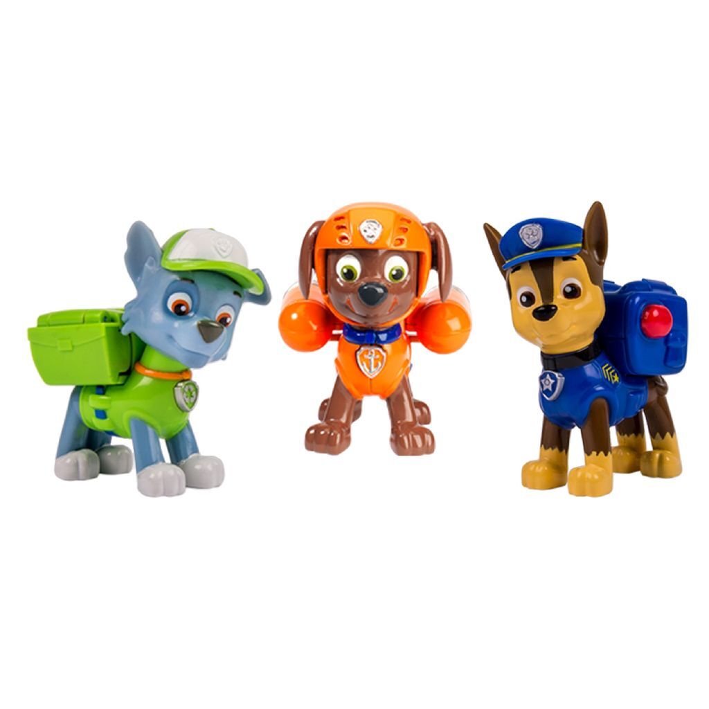 Pack d'action Paw Patrol 3 chiots Rockyen Zuma et Chase