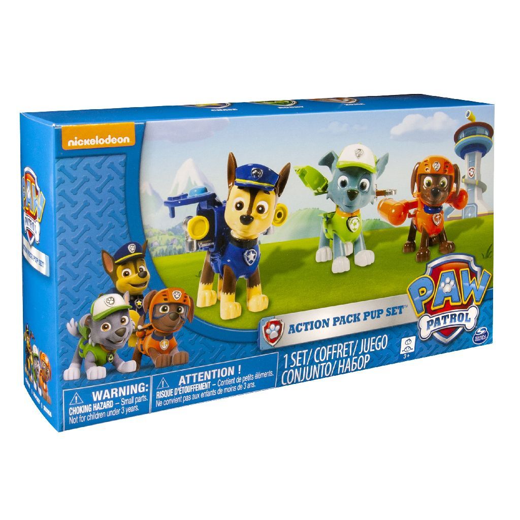Pack d'action Paw Patrol 3 chiots Rockyen Zuma et Chase