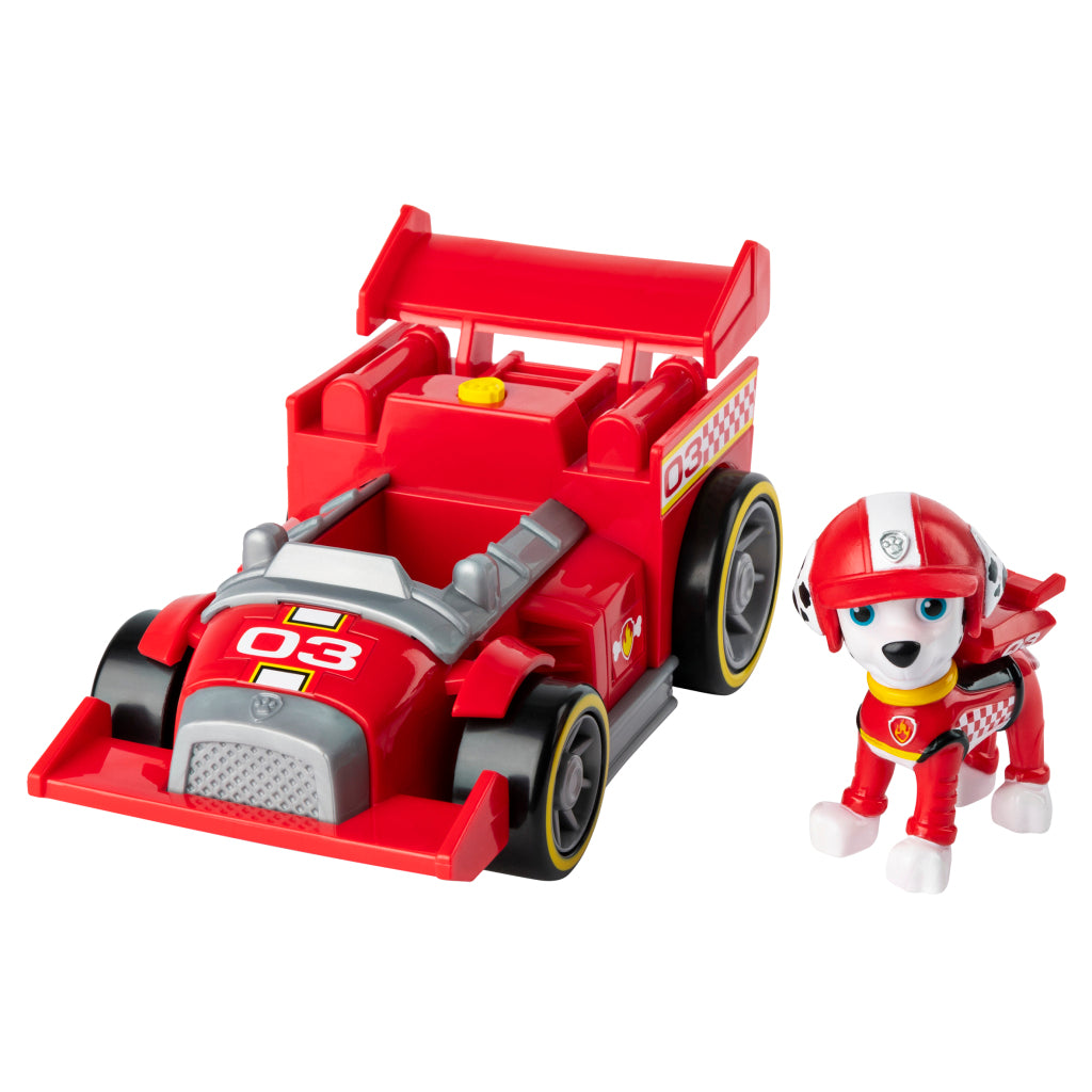 Paw Patrol prêt à secourir la course avec un véhicule