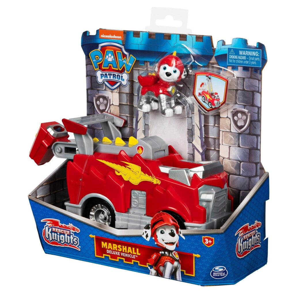 Paw Patrol Rescue Knights Marshall + Véhicule de luxe