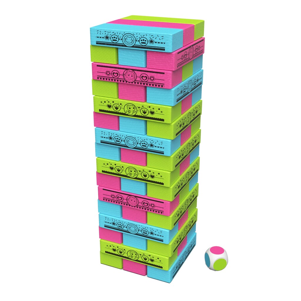 Spin Master Gabby #039;s Dollhouse Jeu de tour de blocs de tour de mélange avec 48 blocs de bois