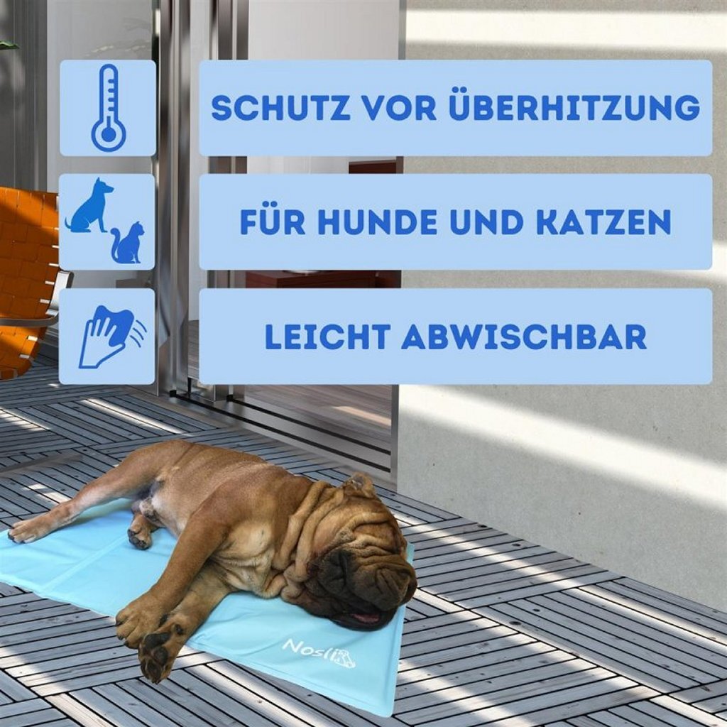 Nosli nosli tapis rafraîchissant auto-refroidissant pour chiens et chats 50x90 cm bleu mer