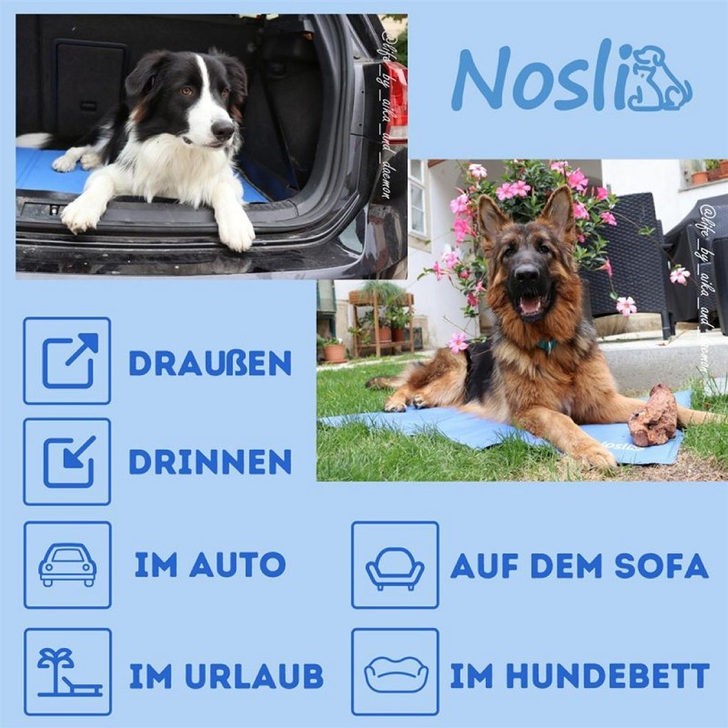 Nosli nosli tapis rafraîchissant auto-refroidissant pour chiens et chats 50x90 cm bleu mer