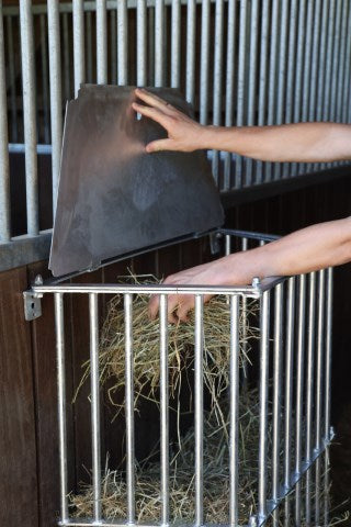 Râtelier à foin Abi slowfeed plus râtelier galvanisé économiseur d'aliments