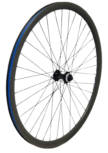 Roue avant Kgz 28 pouces (622) rayons jante noire patte de verrouillage centrale grise