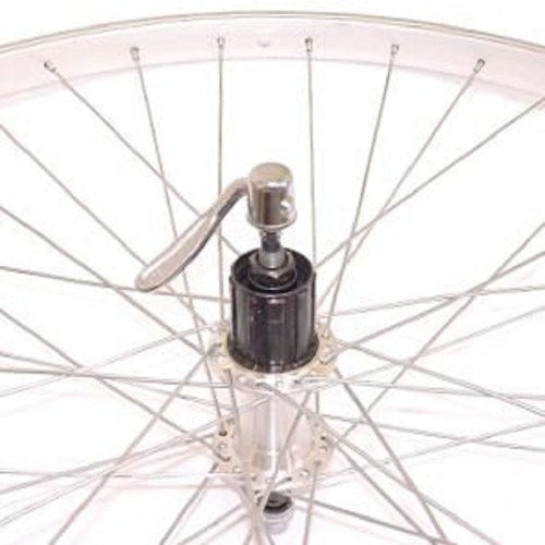 Roue arrière Sunrace 28 sp. moyeu de cassette argenté à 13 rayons en aluminium trek basic, décrochage 8v