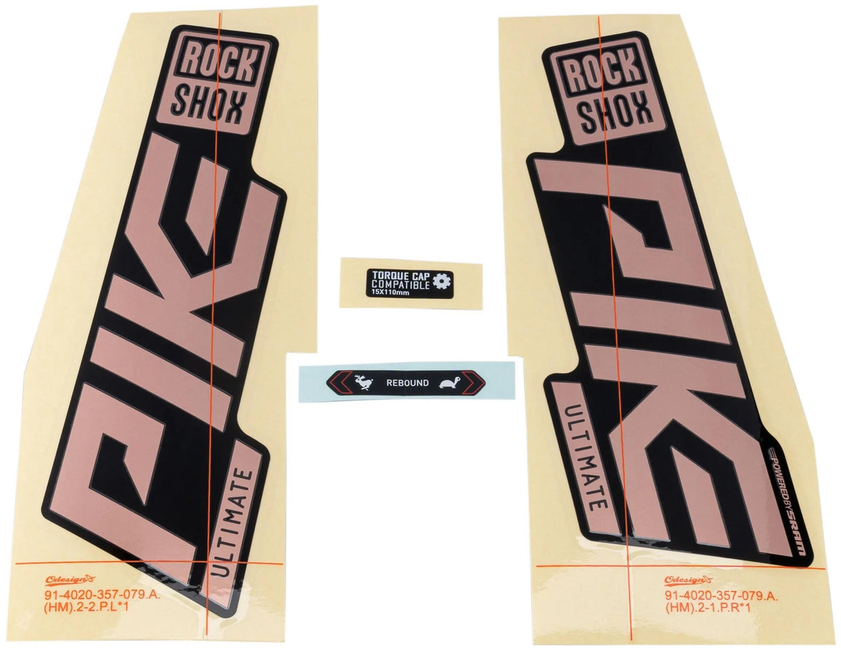 Ensemble de décoration Rockshox série signature ensemble de décalcomanies RS Pike ult. Cuivre Mat
